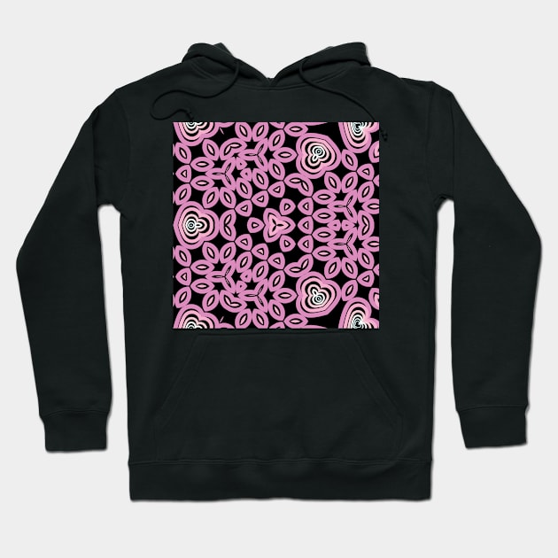 Kaleidoscope Baby Pink Heart Pattern Hoodie by Peaceful Space AS